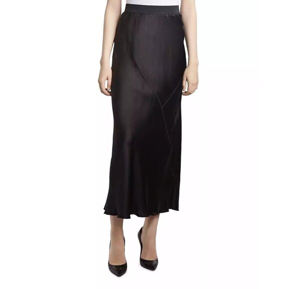 ATM Anthony Thomas Melillo Size XS Black 100% Silk Paneled Maki Skirt - Picture 1 of 16